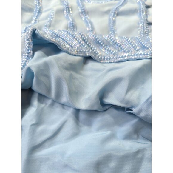 Vintage Mary McFadden Womens Medium Light Blue Silk Beaded Vest New - Picture 8 of 10